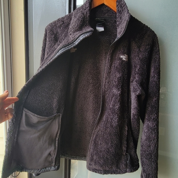 The North Face Women's Osito Fleece Jacket Large Full Zip Black Pockets Fuzzy - Picture 5 of 10